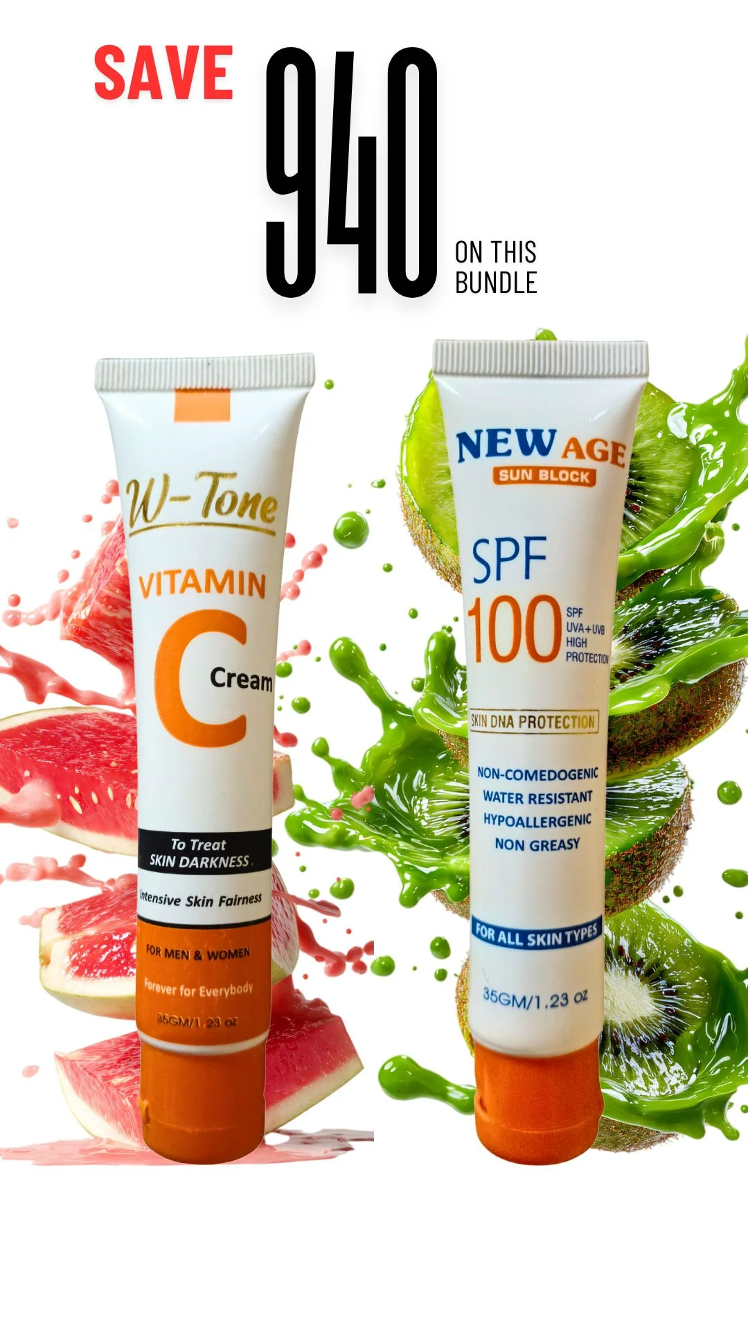 W Tone Vitamin C Cream + New Age Sun Block