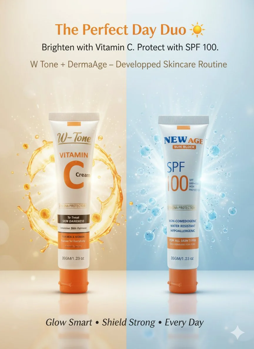 W Tone Vitamin C Cream + New Age Sun Block