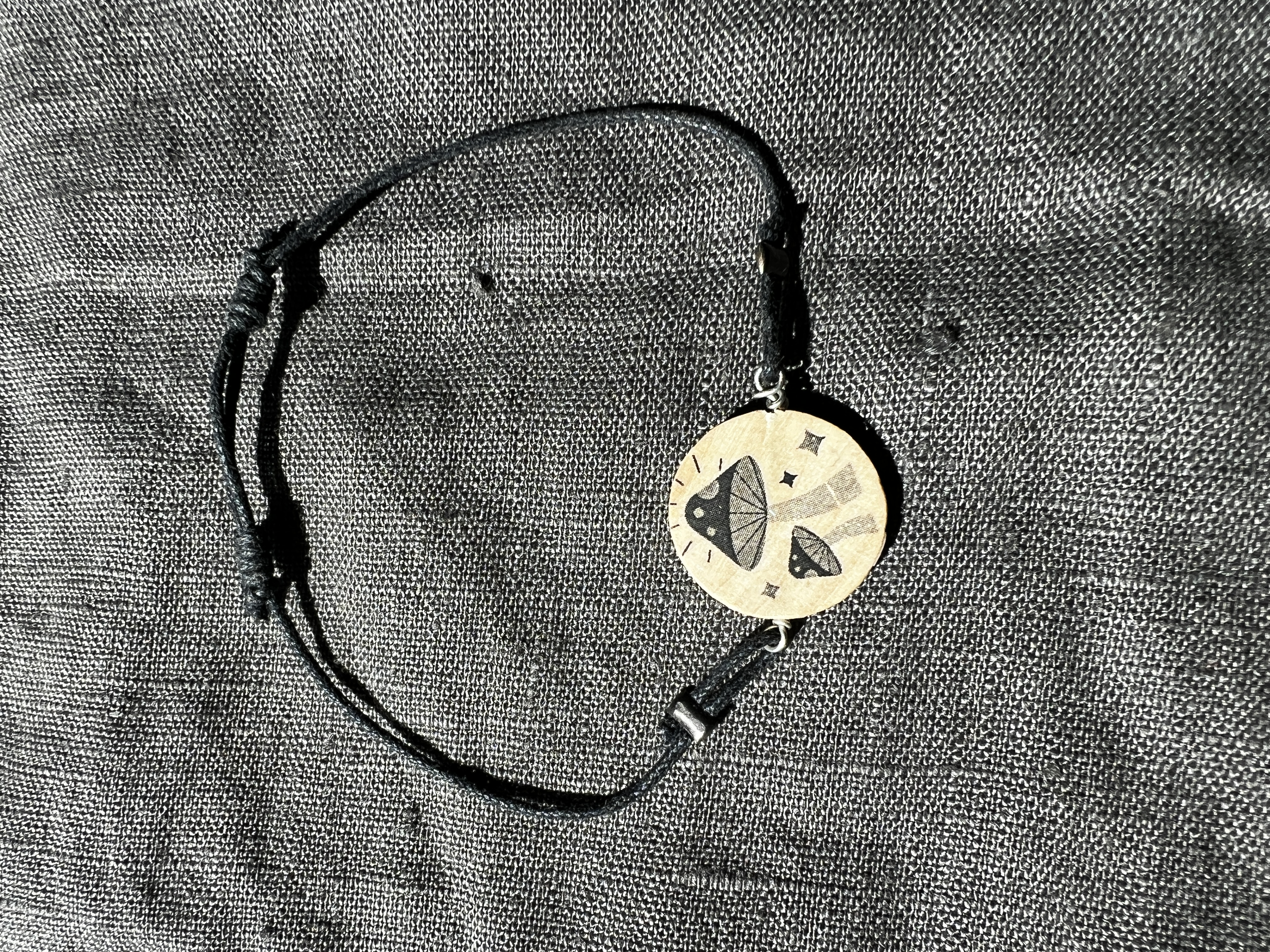Handmade wooden mushrooms bracelet
