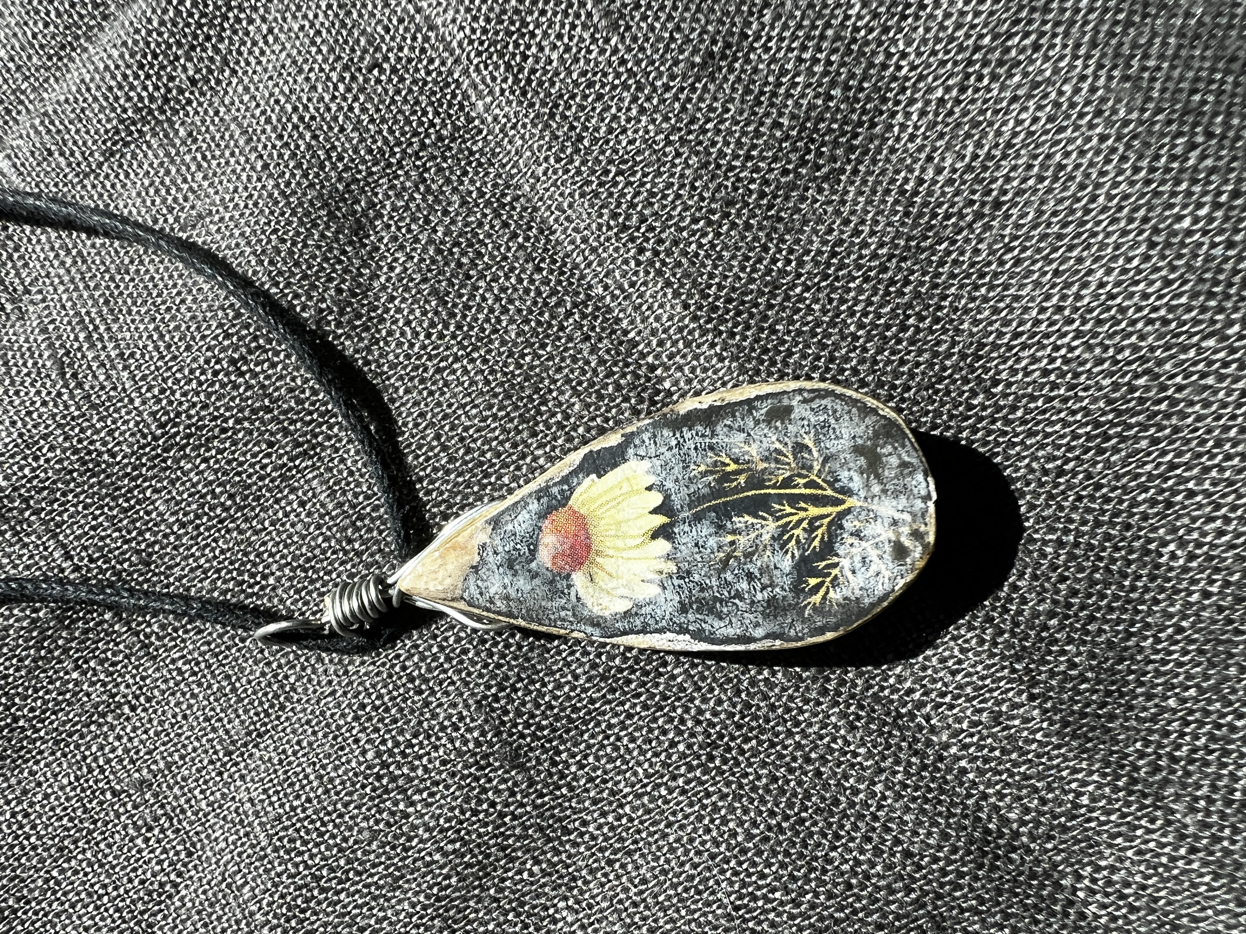 Handcrafted wooden floral Pendant