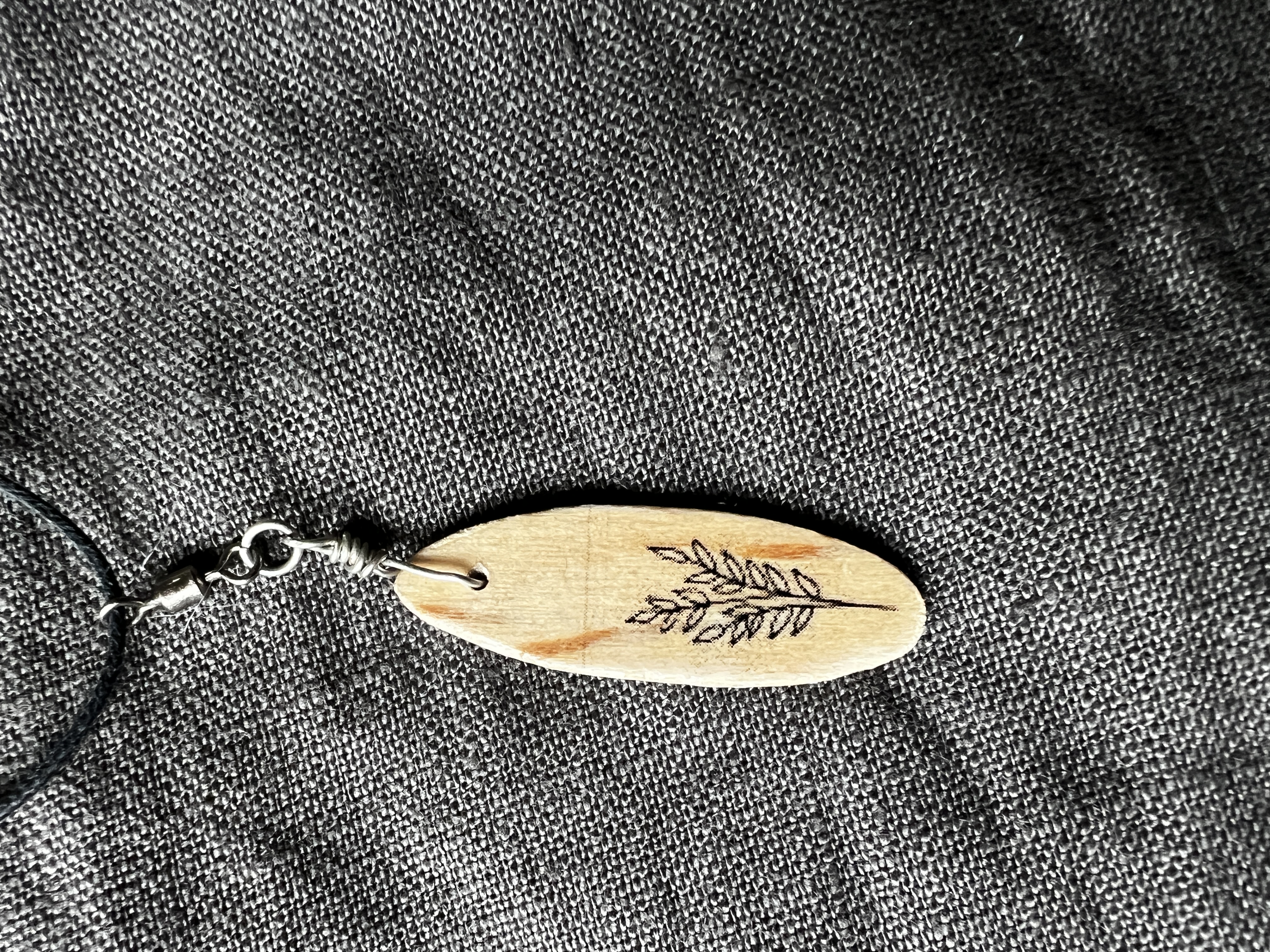 Handcrafted Spinning Wooden Engraved Pendant Necklace