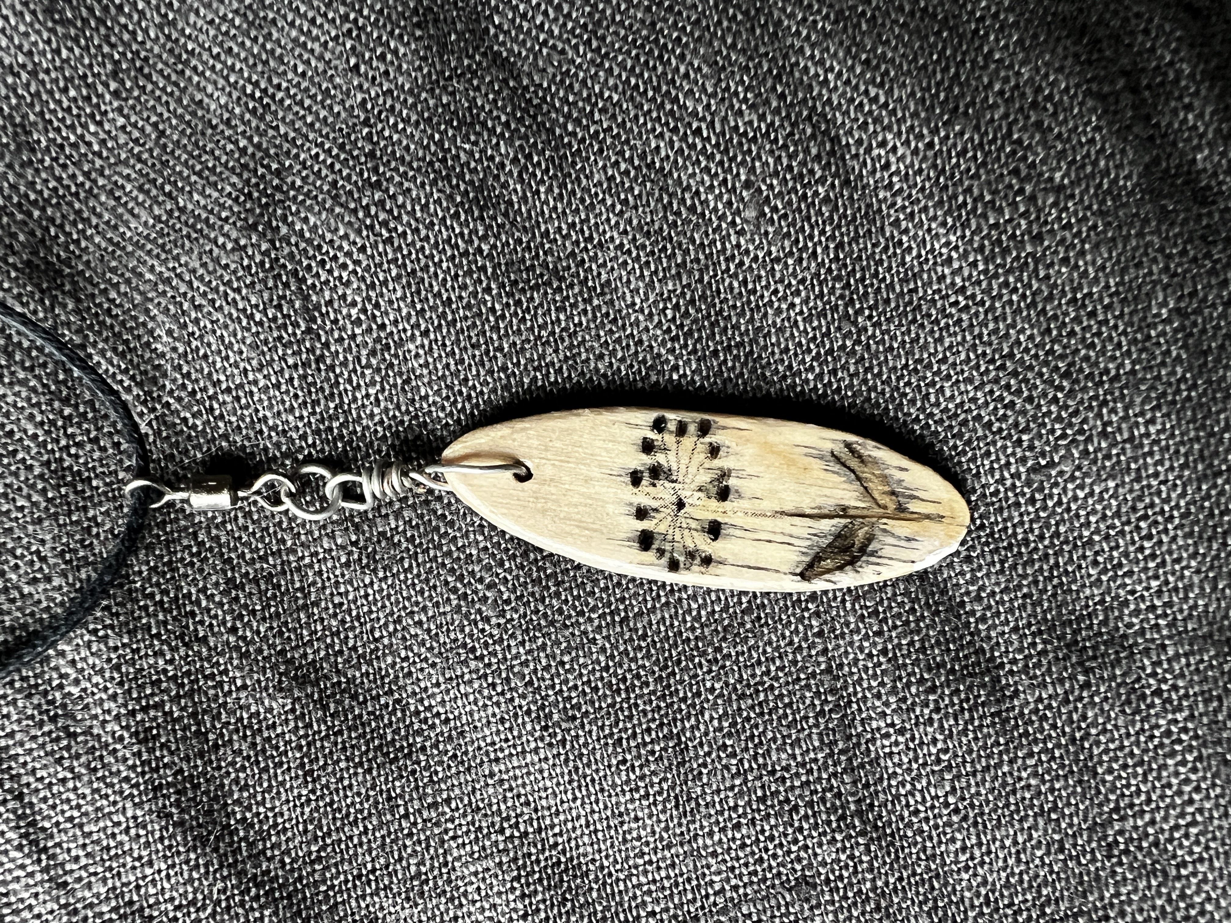 Handcrafted Spinning Wooden Engraved Pendant Necklace