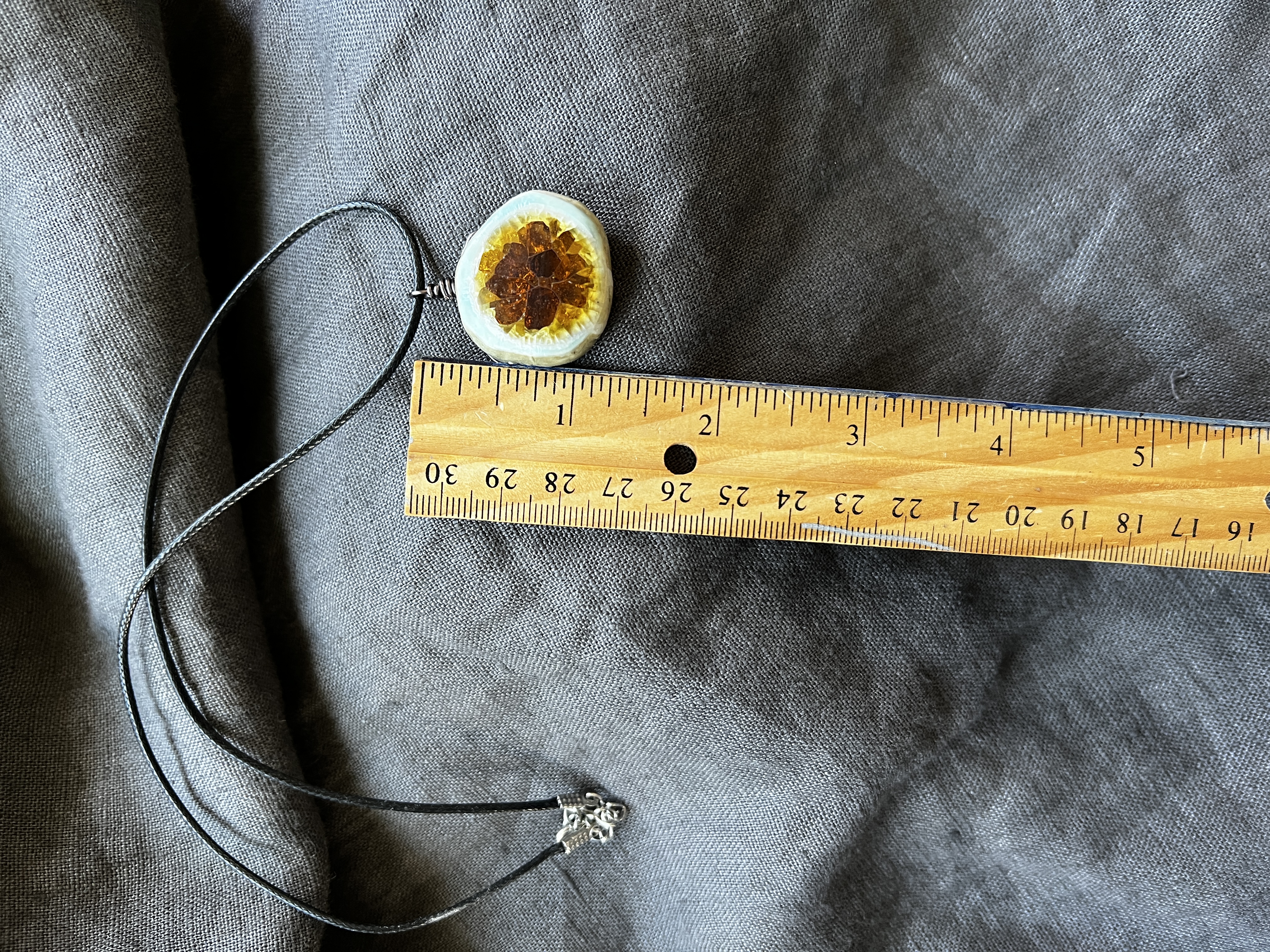 Handcrafted Glass and Amber Pendant