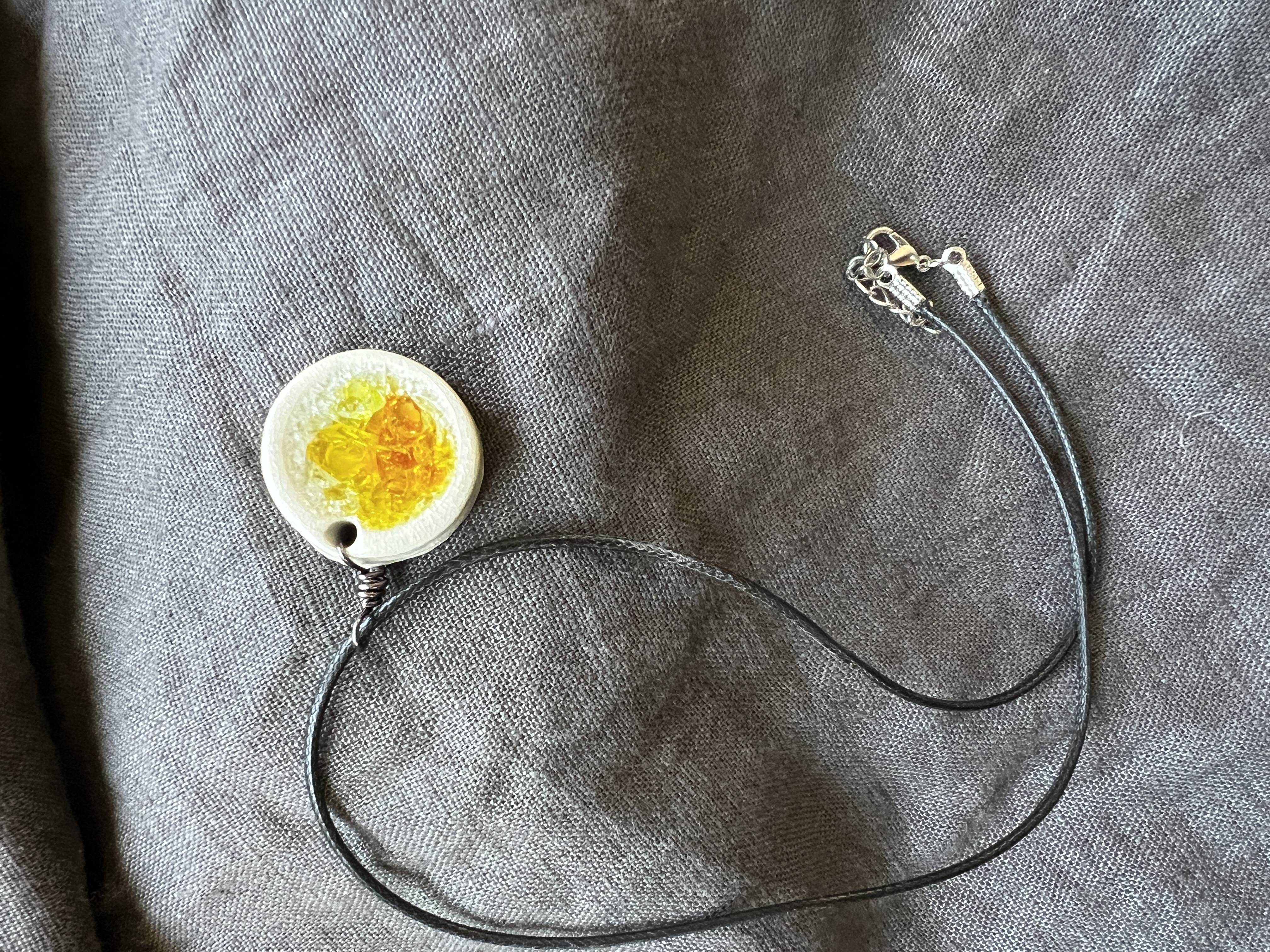 Handcrafted Glass and Ceramic Pendant