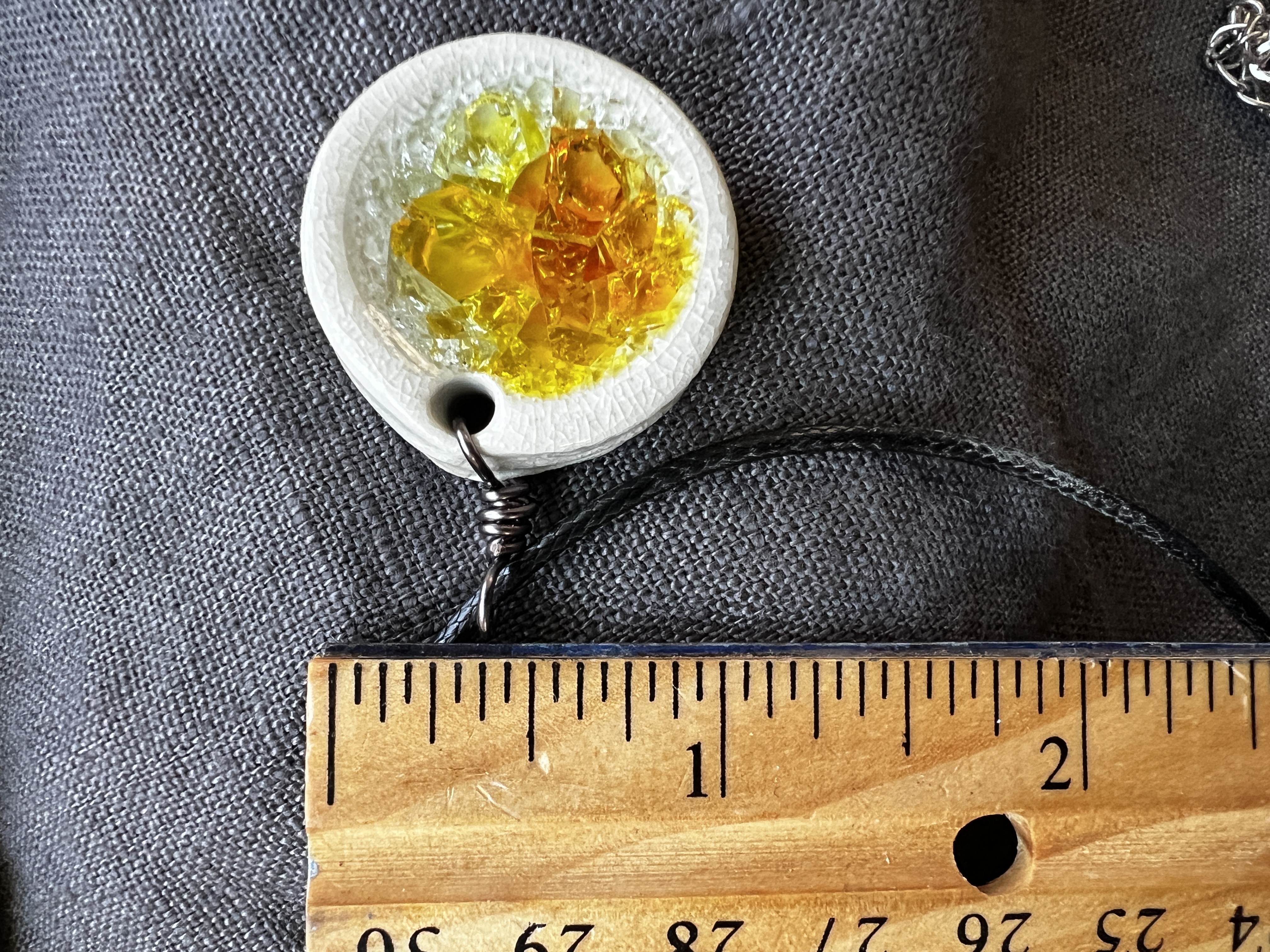 Handcrafted Glass and Ceramic Pendant