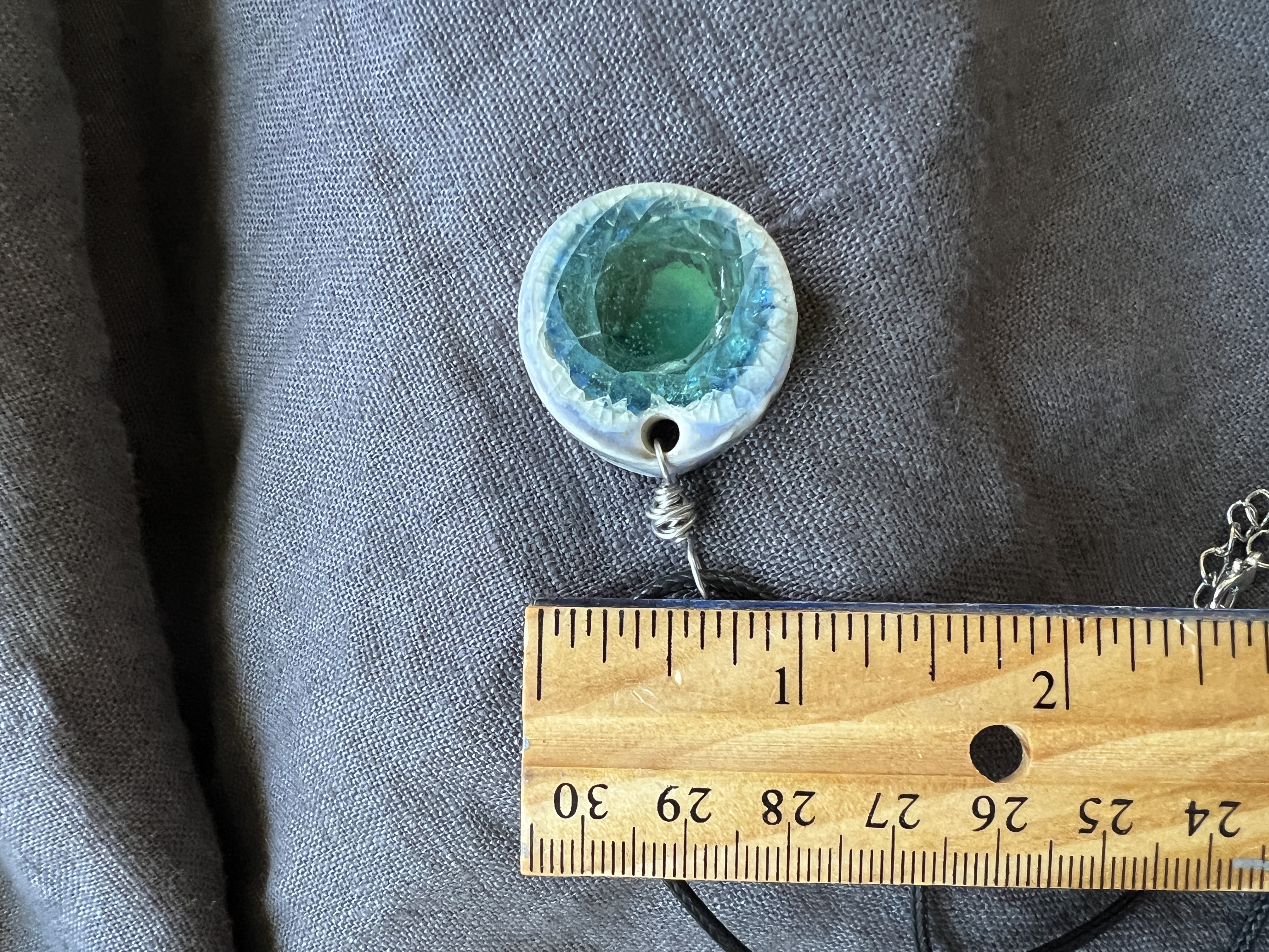 Handmade Glass and Ceramic Pendant