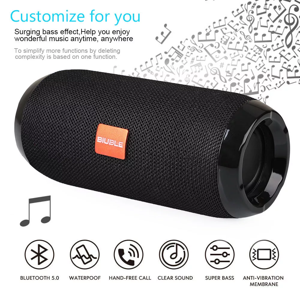 Portable Wireless Bluetooth Speaker Stereo Bass Loud USB FM Stereo Bass Speakers