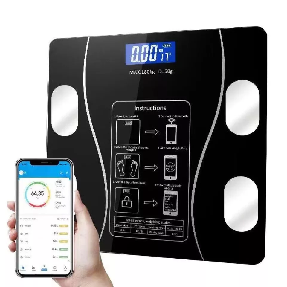 Body Fat Scale 180kg Bluetooth Smart BMI Digital Bathroom Wireless Weight Scales