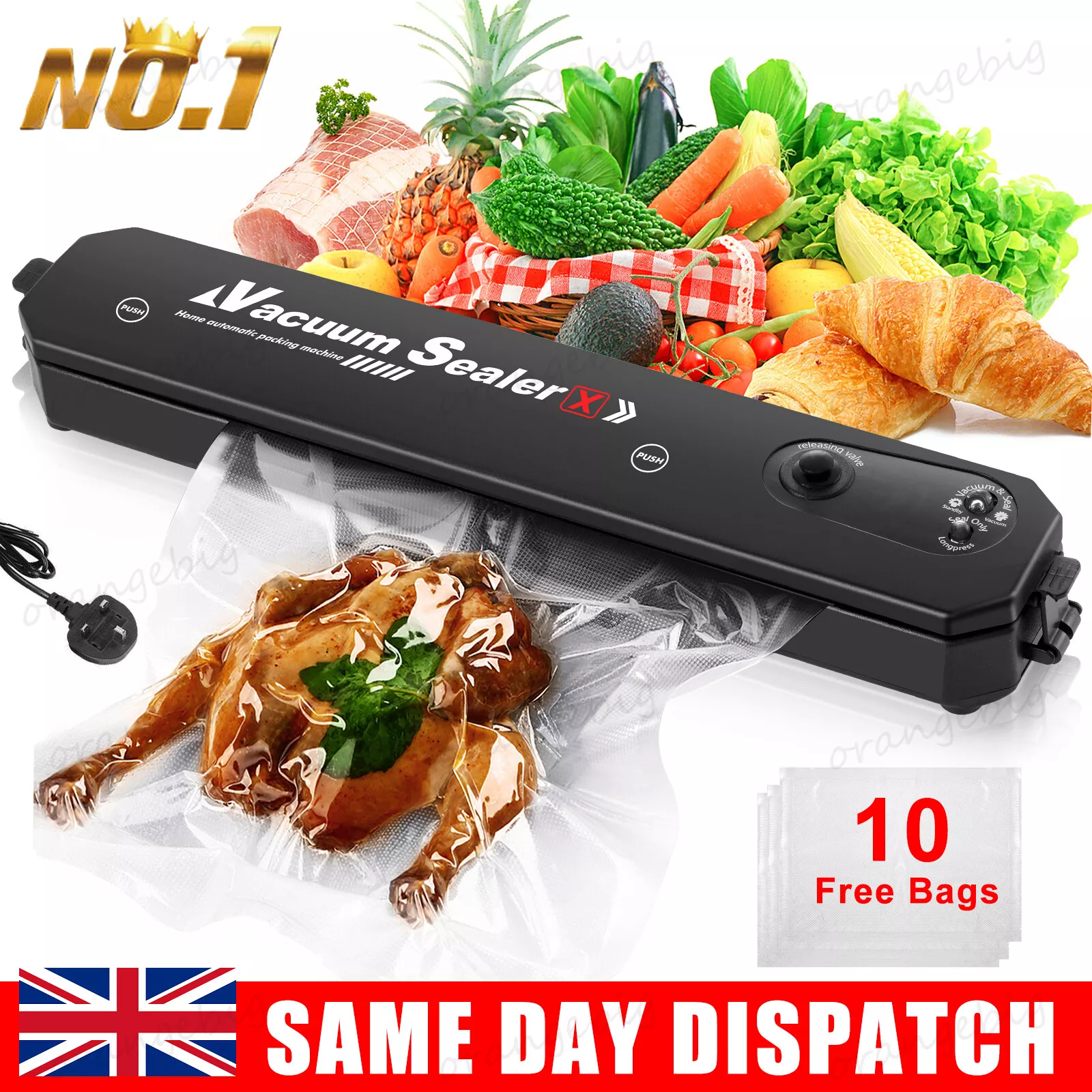 Vacuum Food Sealer Automatic Manual Sealer Dry Wet Pack Machine With Vac 10 Bags