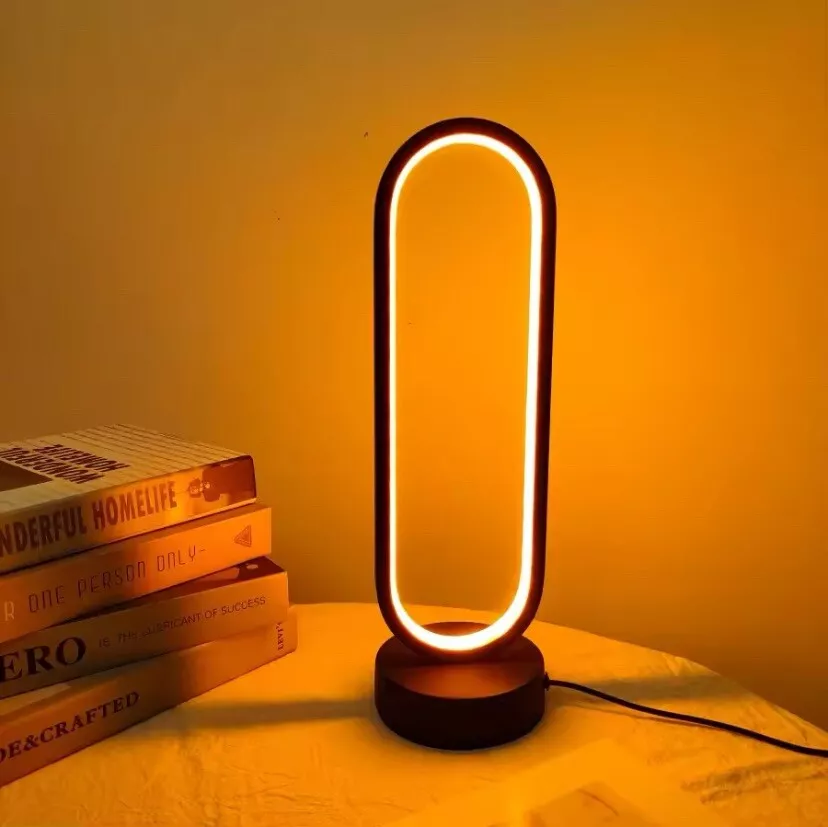 LED Ring Night Light - 3-Colour Dimming Bedside Lamp for Bedroom or Living Room