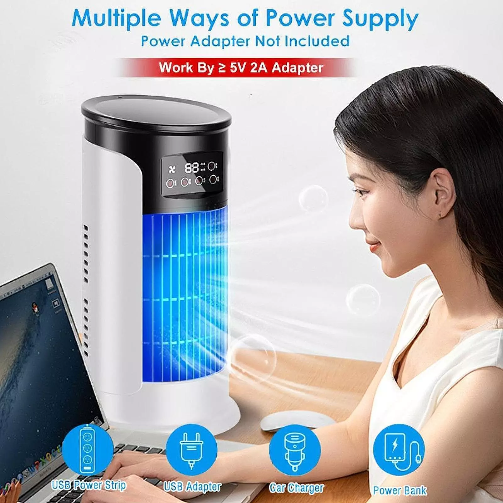 Portable Air Conditioner Silent Mini Air Conditioning for Office Desk Room