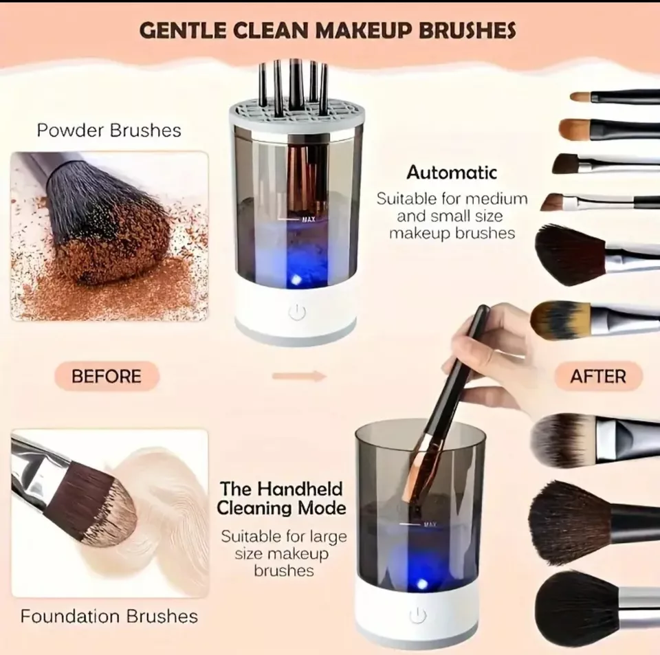 Electric Makeup Brush Cleaner Machine Portable Automatic USB Brush Cleaning Tool
