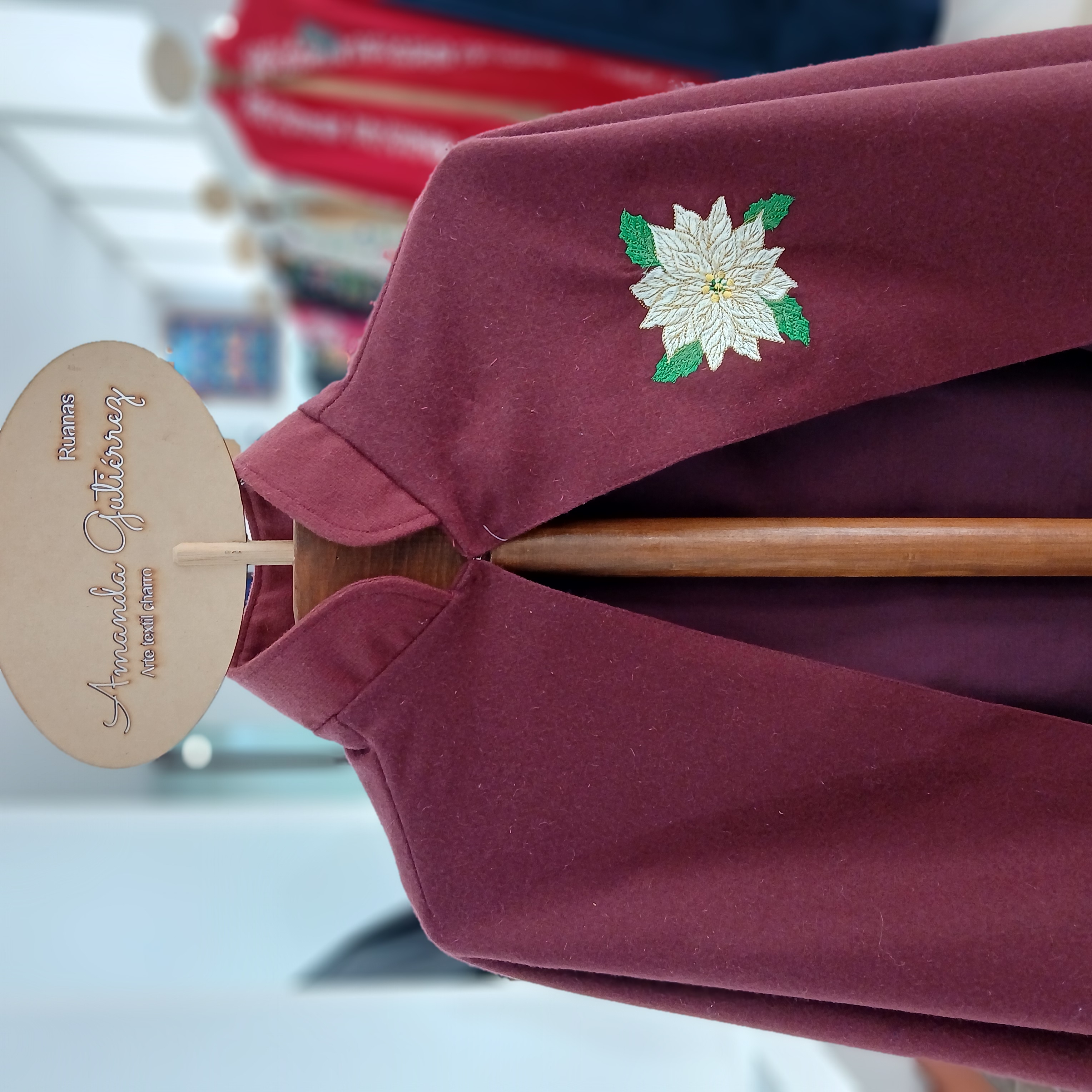 Ruana Vino Floral infantil