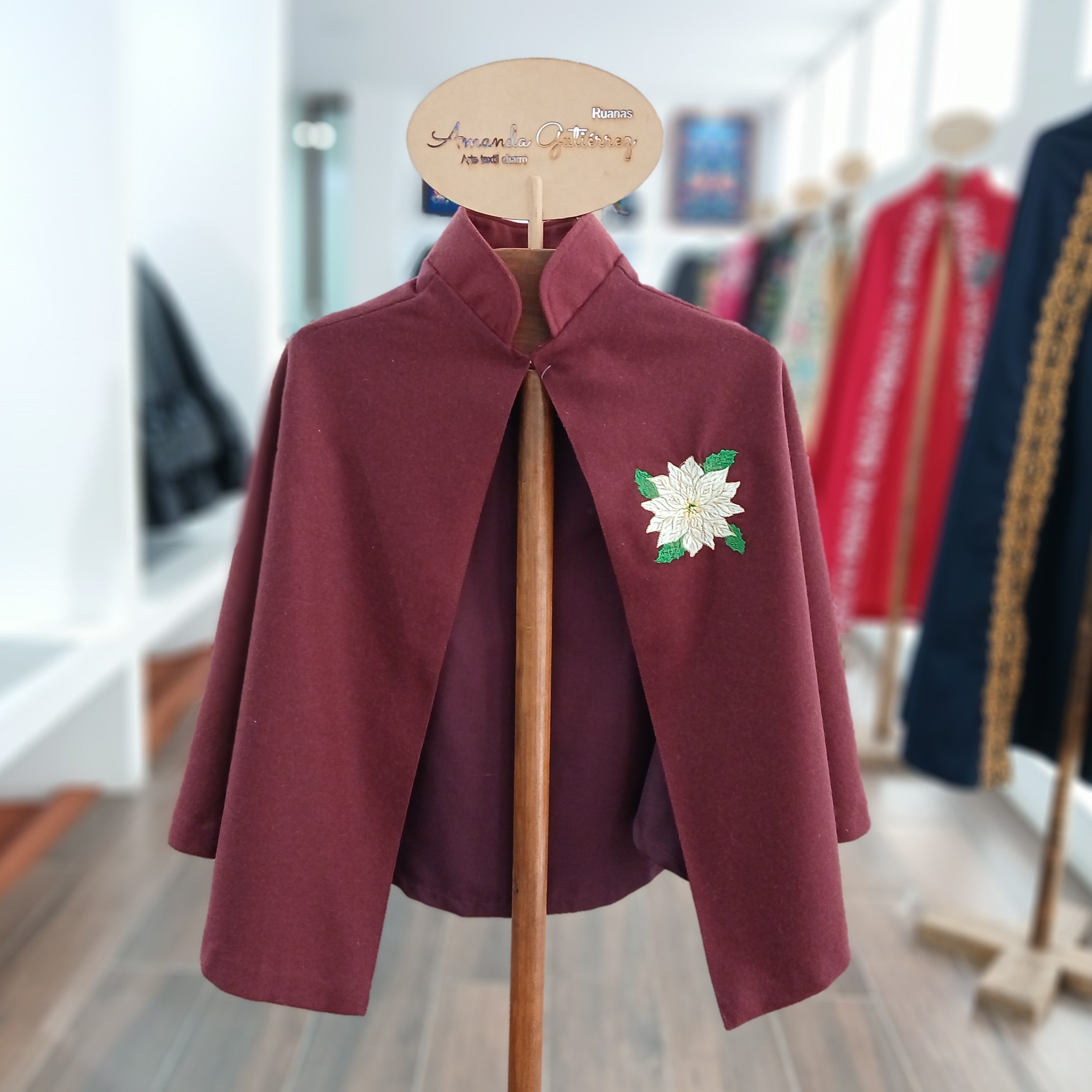 Ruana Vino Floral infantil