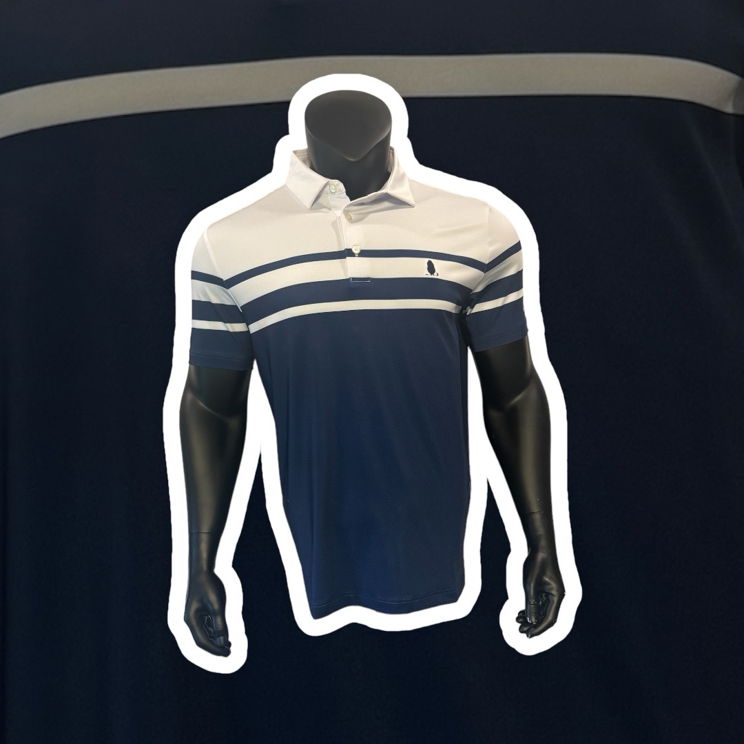 White-Blue Solid Polo 
