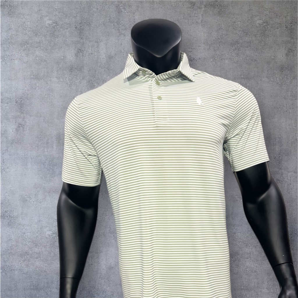 Green Striped Polo