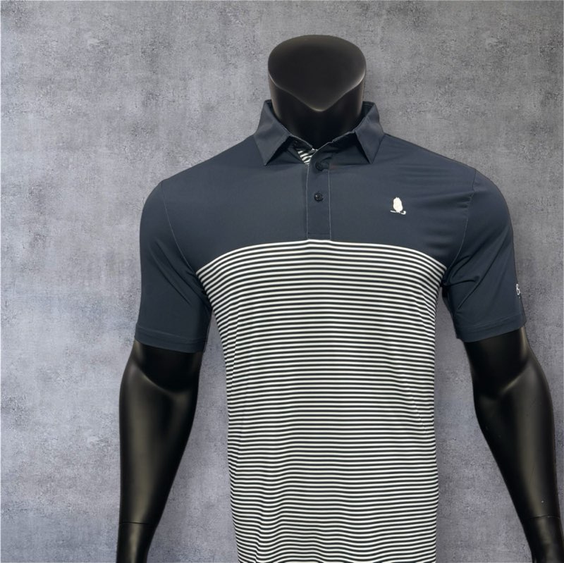 Solid Blue Stripe Polo