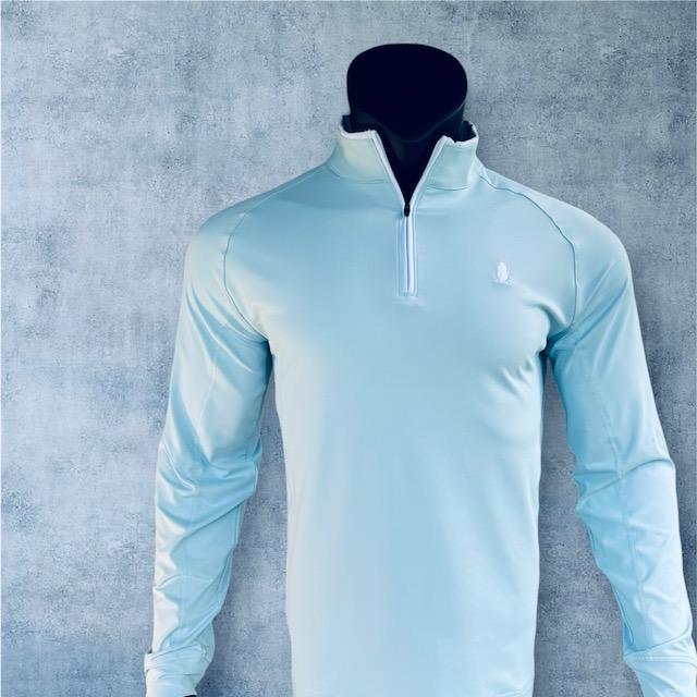 Quarter Zip Pull Over - Baby Blue