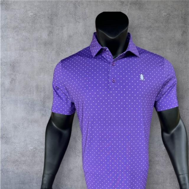 Geaux Dot Purple Polo