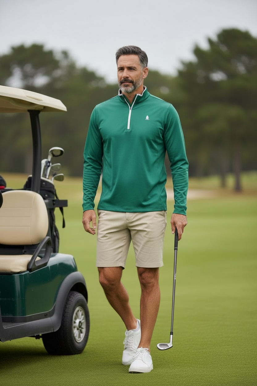 Kelly Green Masters Quarter Zip Pullover 