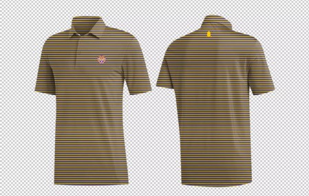 Juniors-Tiger Gold/Gray/Purple Stripe Polo 