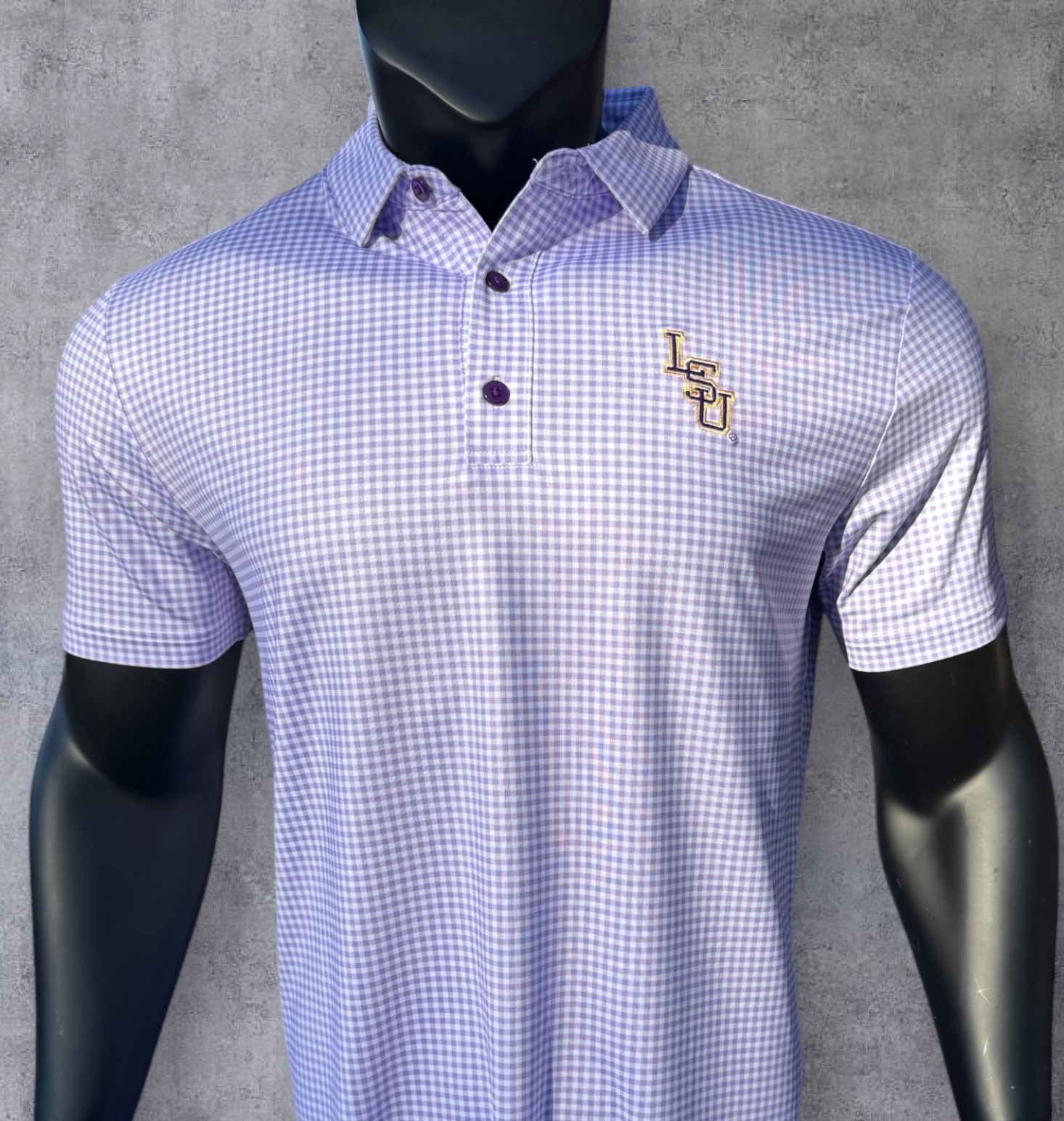 Juniors-LSU Gingham Polo 