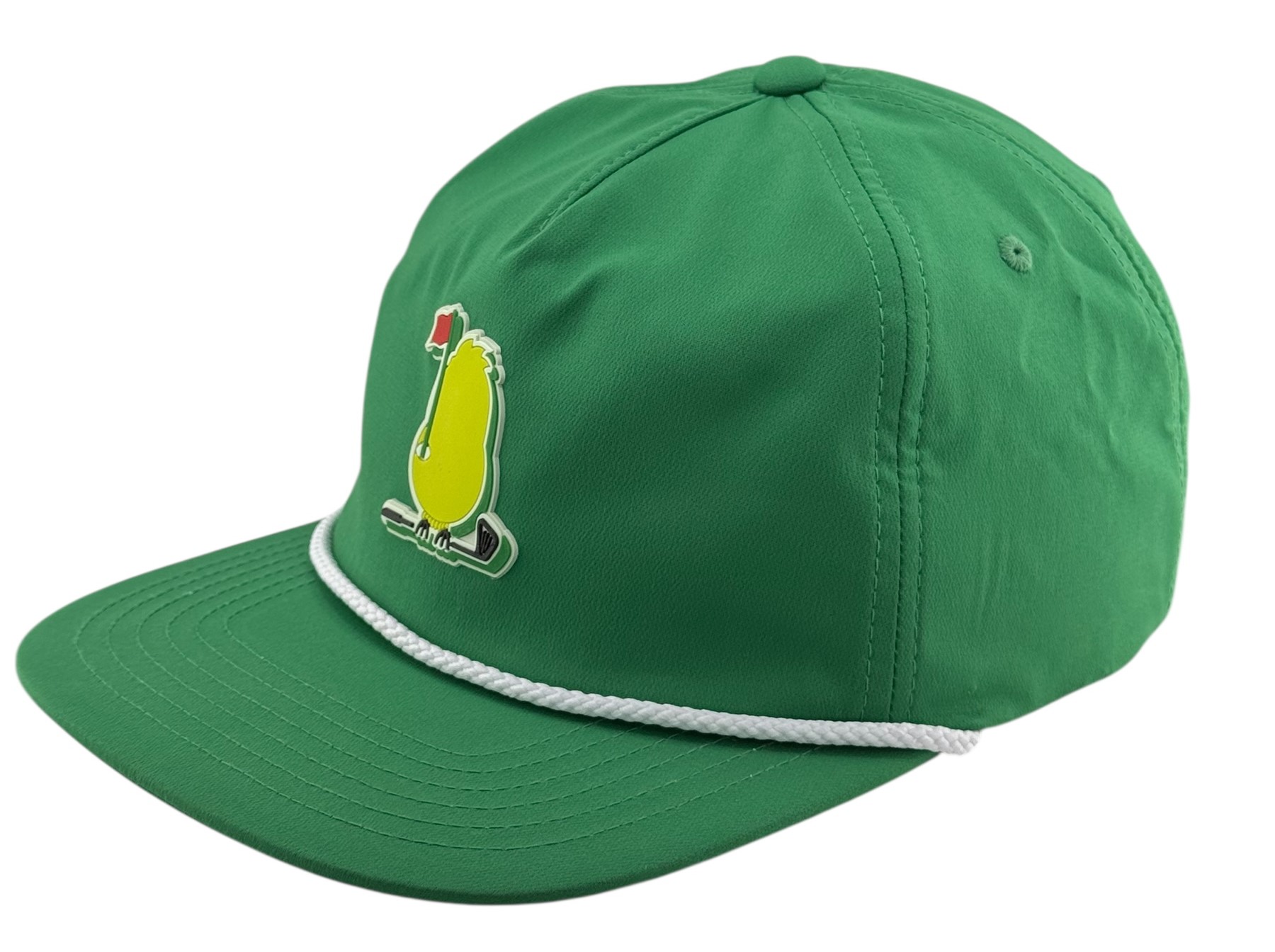 "Master the Birdie" Non-Structured White Rope Hat- Green