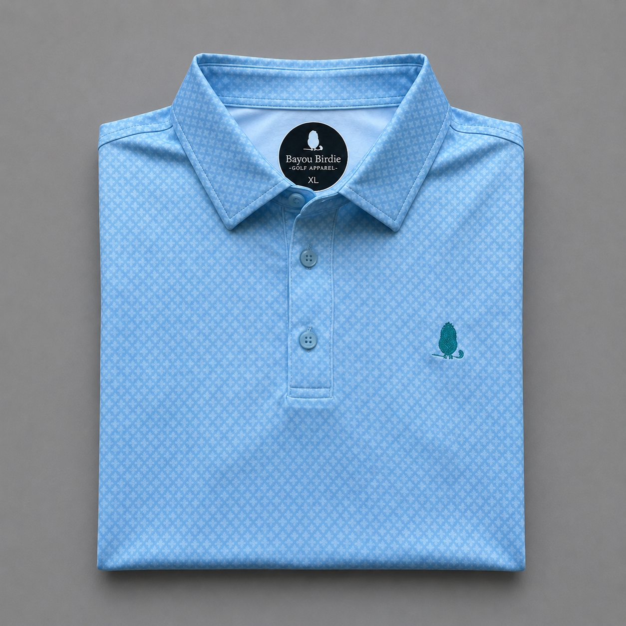 "Fleur-de-lis" Blue Polo
