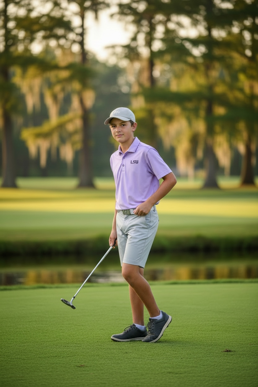 Juniors-LSU Lavender Polo 