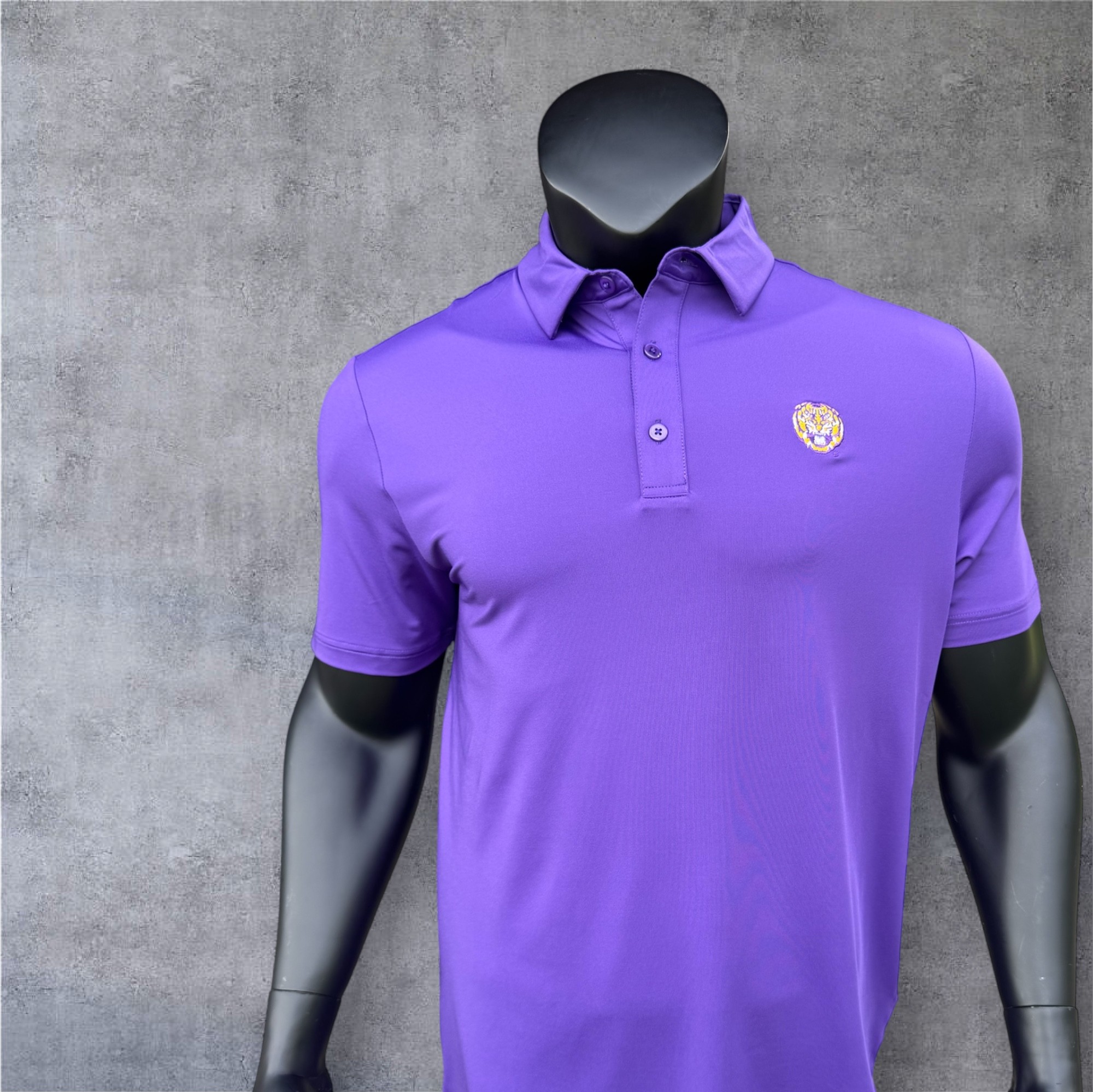 Juniors-LSU Tiger Solid Purple Polo 