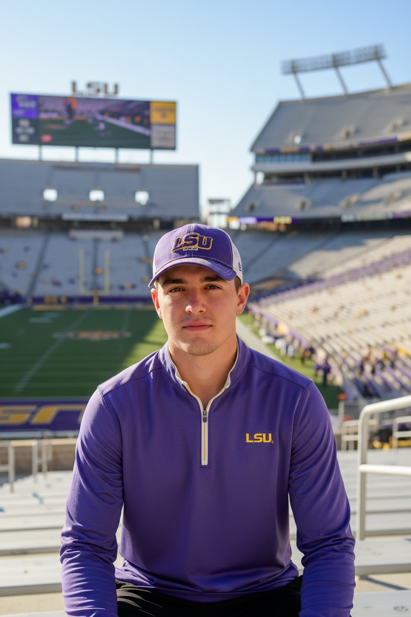 LSU Purple Quarter Zip Pullover 