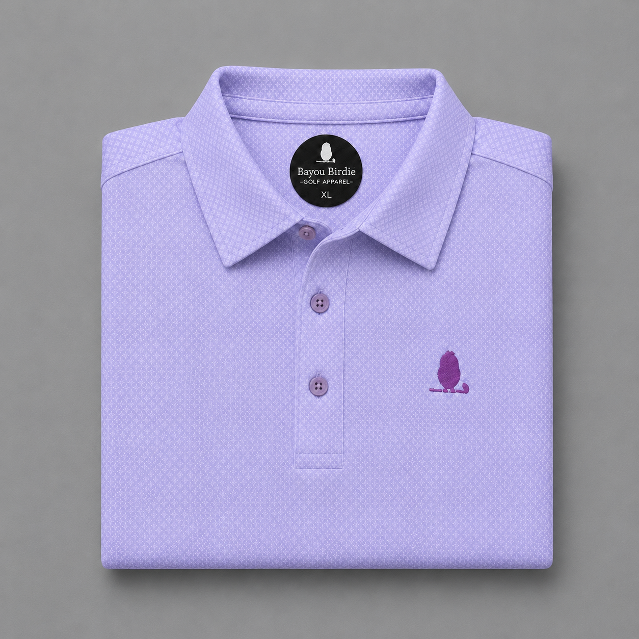 "Fleur-de-lis" Purple Golf Polo