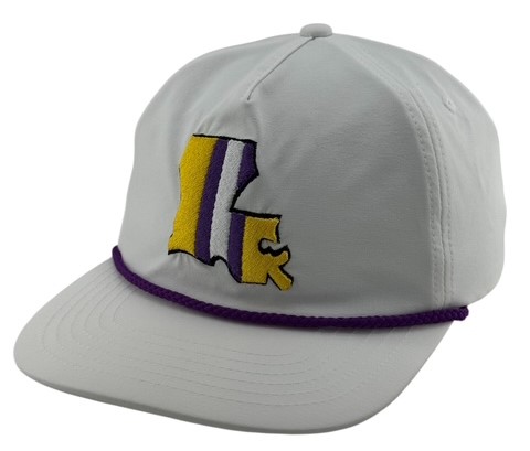 LSU Helmet Stripe Non-Structured Rope Hat- White