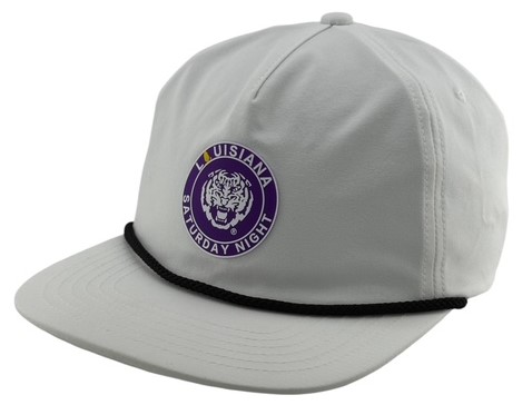 "Louisiana Saturday Night" Non-Structured Black Rope Hat- White