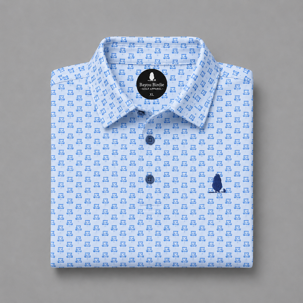 Blue Golf Cart Polo
