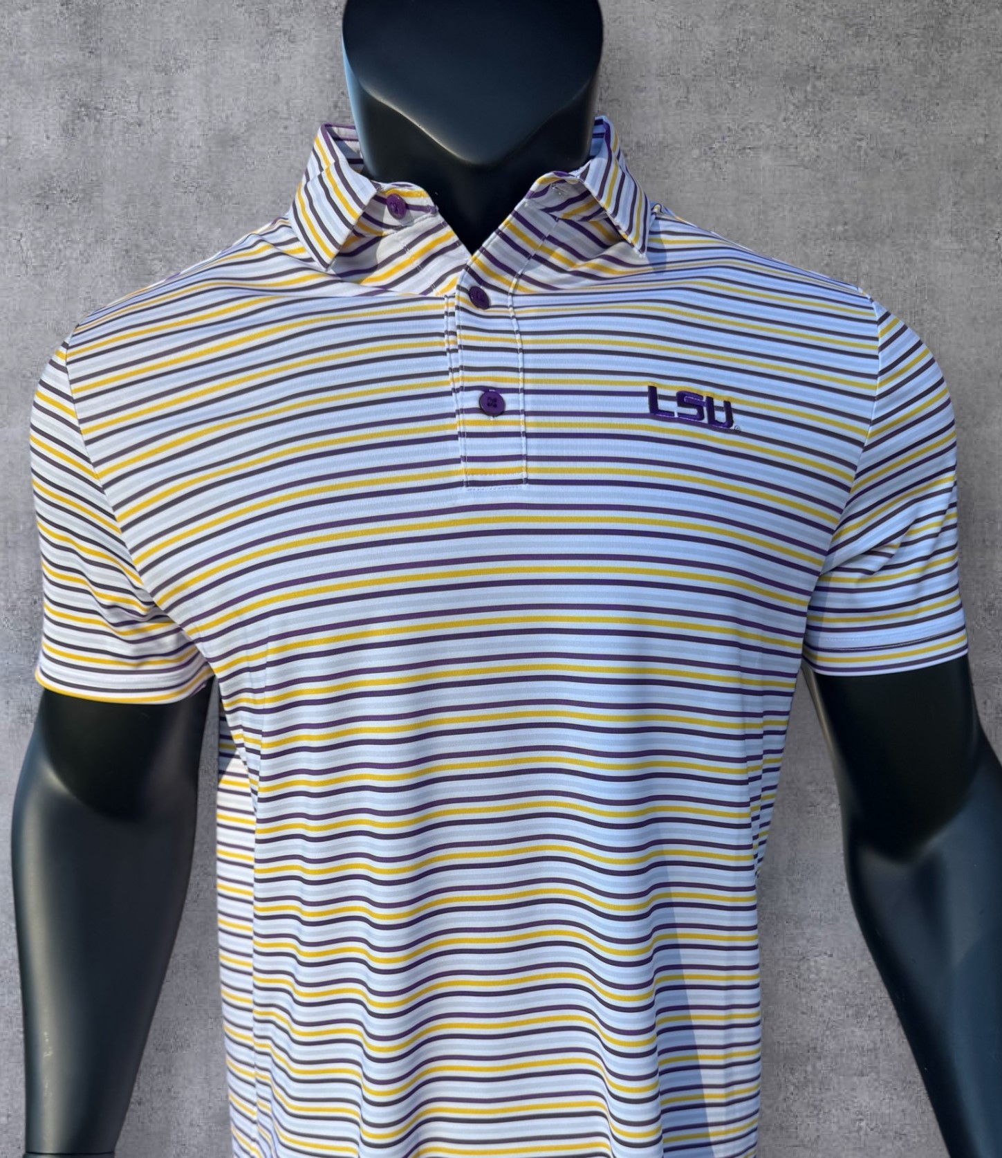 Juniors-LSU Classic Stripe Polo 