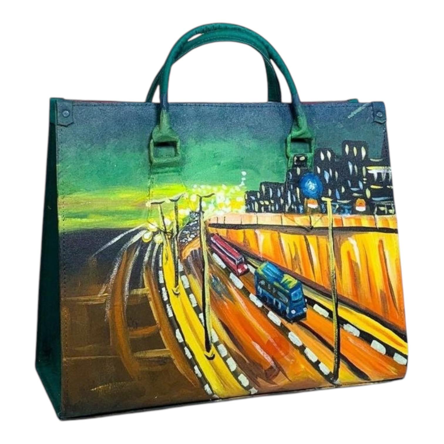 Highway Painted Ankara Bag