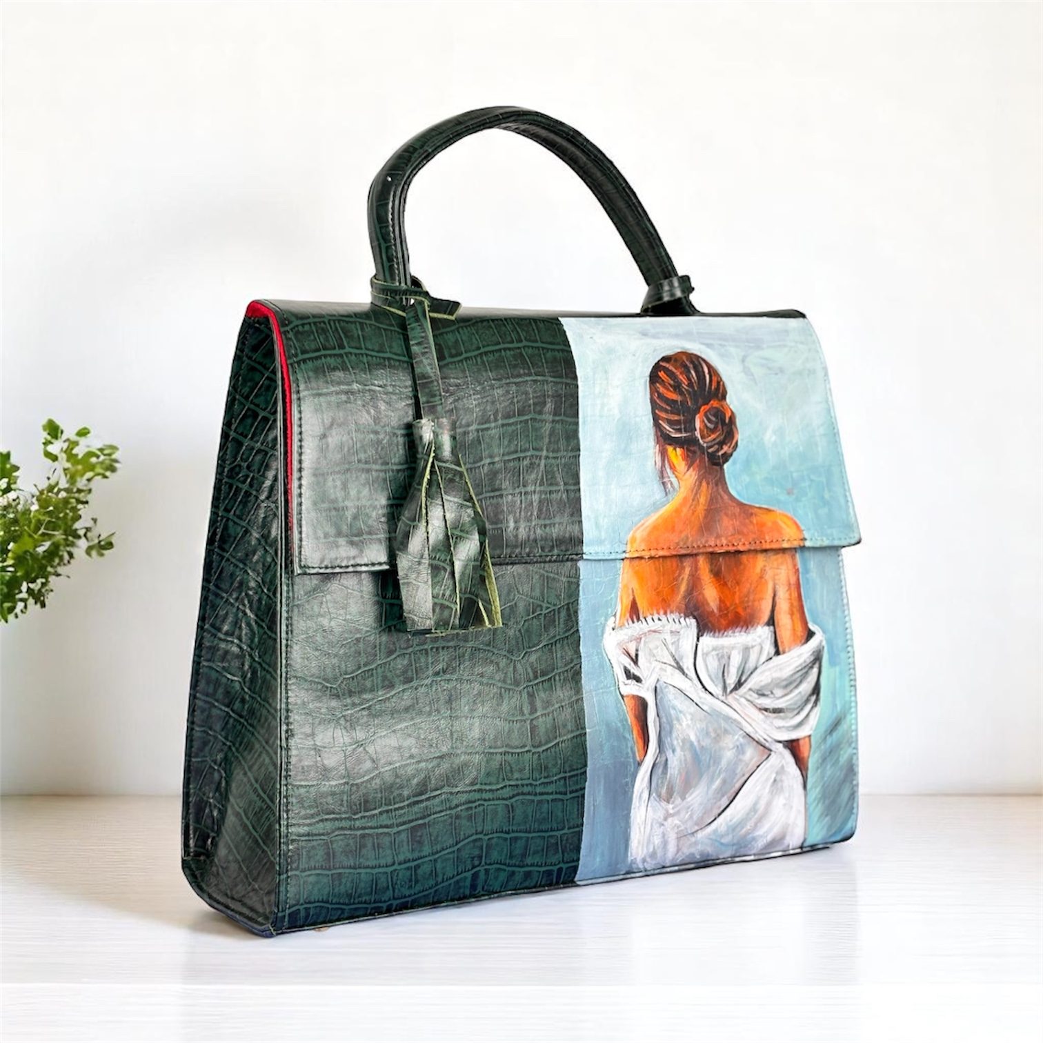 Lady Green Leather Handbag