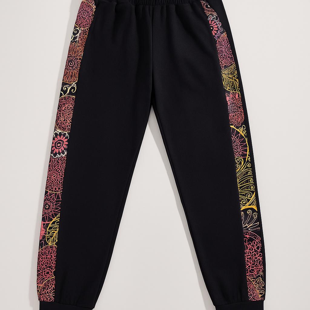 Patterned Hoodie and Jogger Set