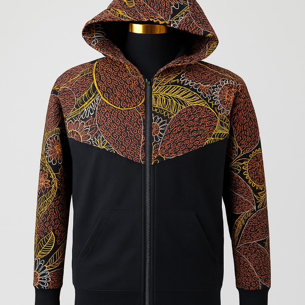 Patterned Hoodie and Jogger Set