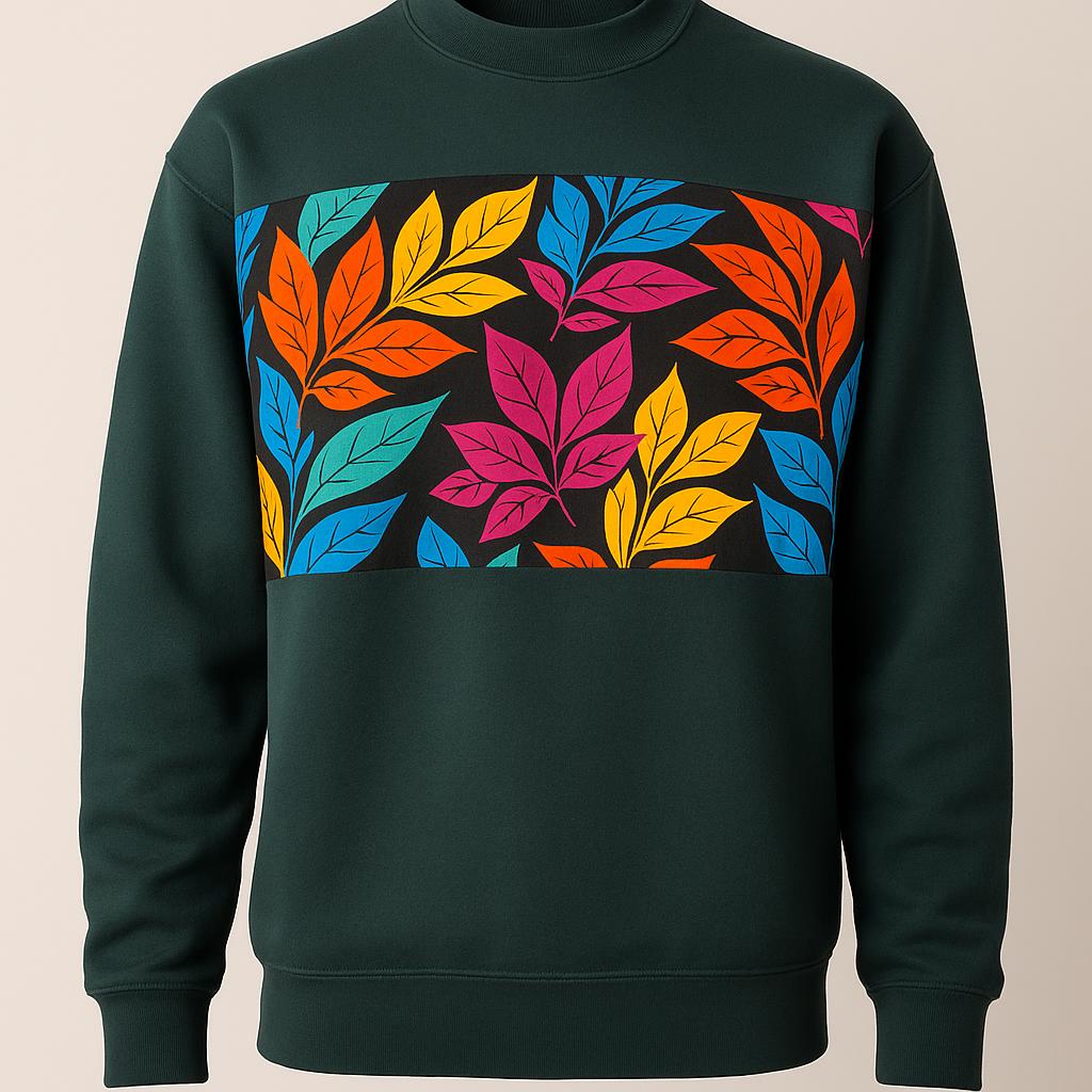 Colorful Leaf Pattern Sweatshirt