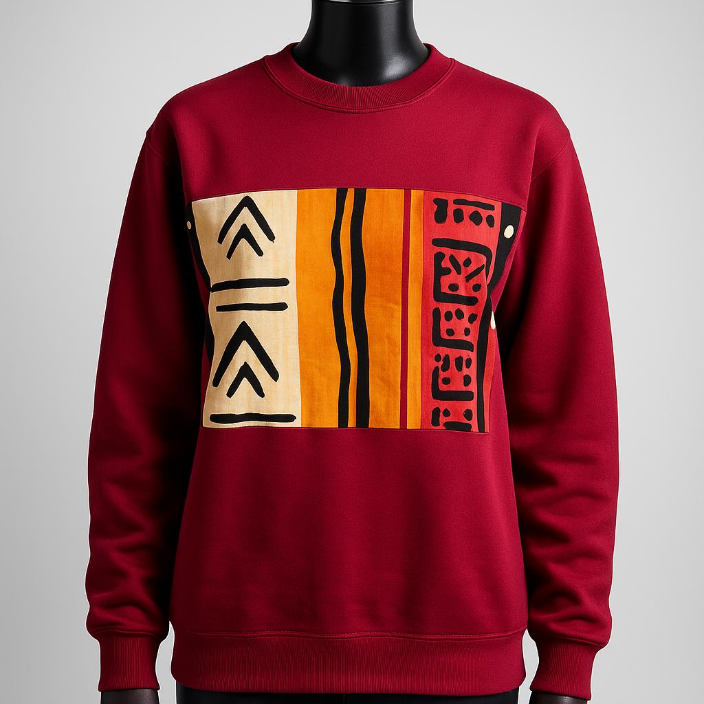 Red Patterned Sweatshirt