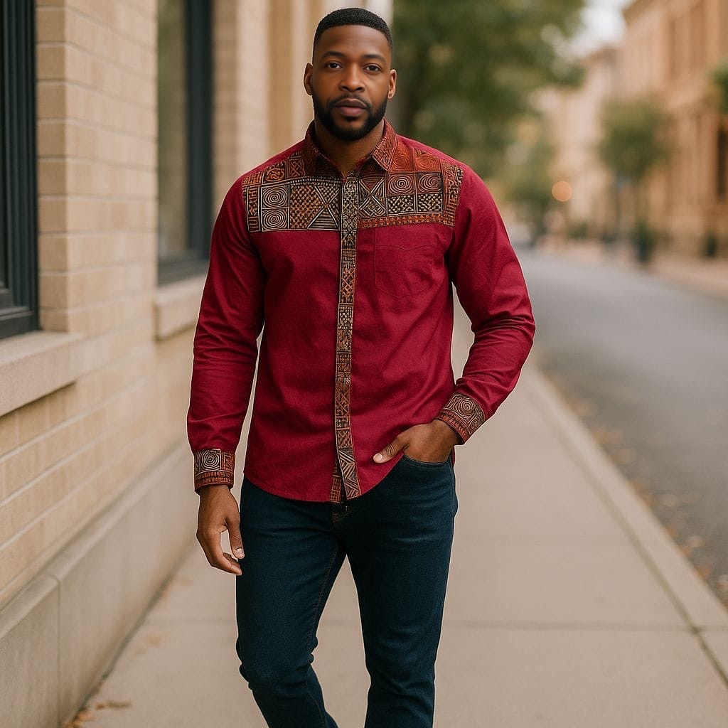 Maroon-Long Sleeve Shirt