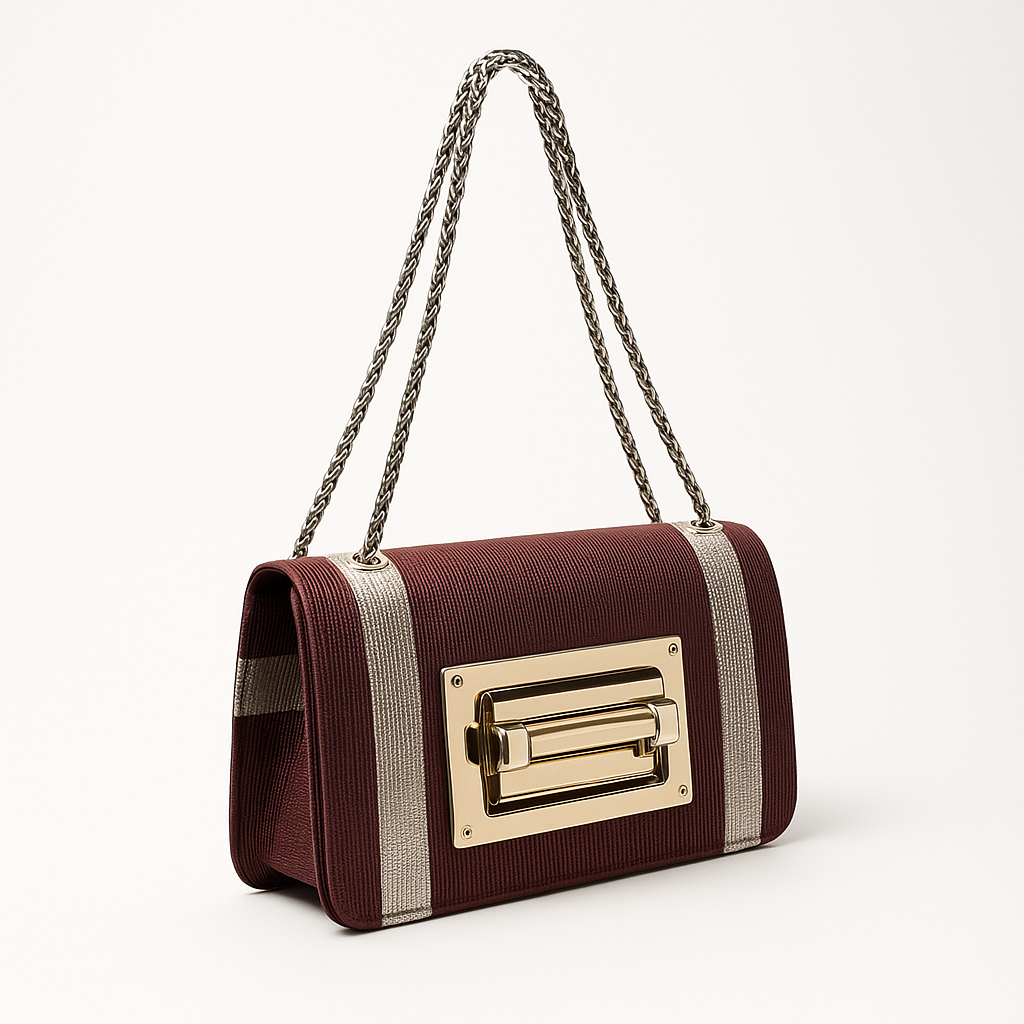 Burgundy Asoke Buckle Handbag