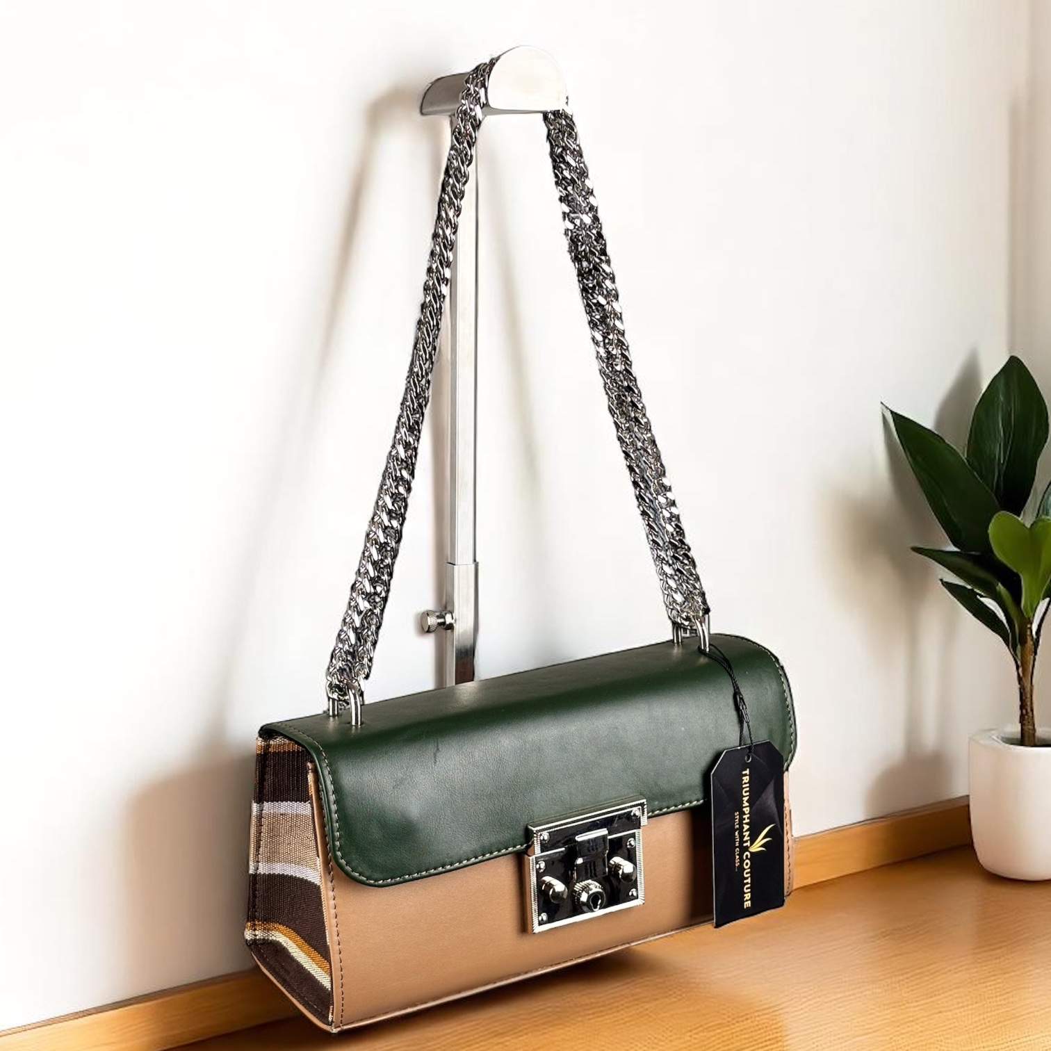 Green Premium Leather Asoke Bag