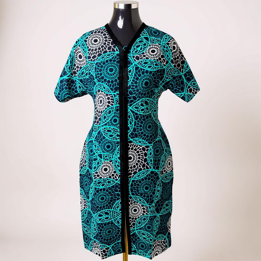 Stylish Aqua Geometric Dress