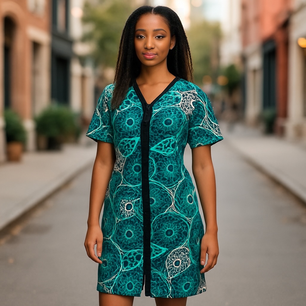 Stylish Aqua Geometric Dress