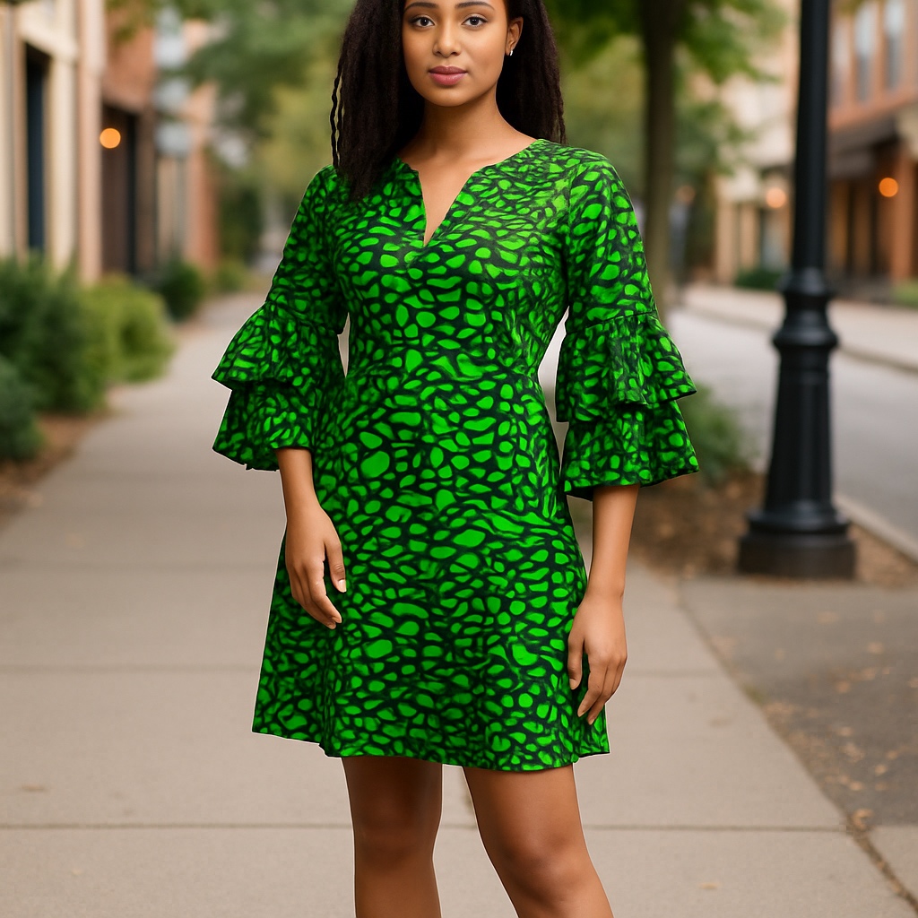 Green Patterned Dress