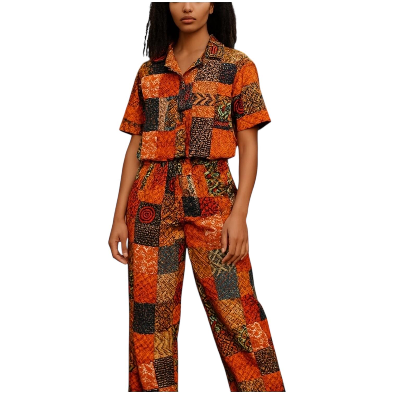 Vibrant Patterned Two-Piece Outfit