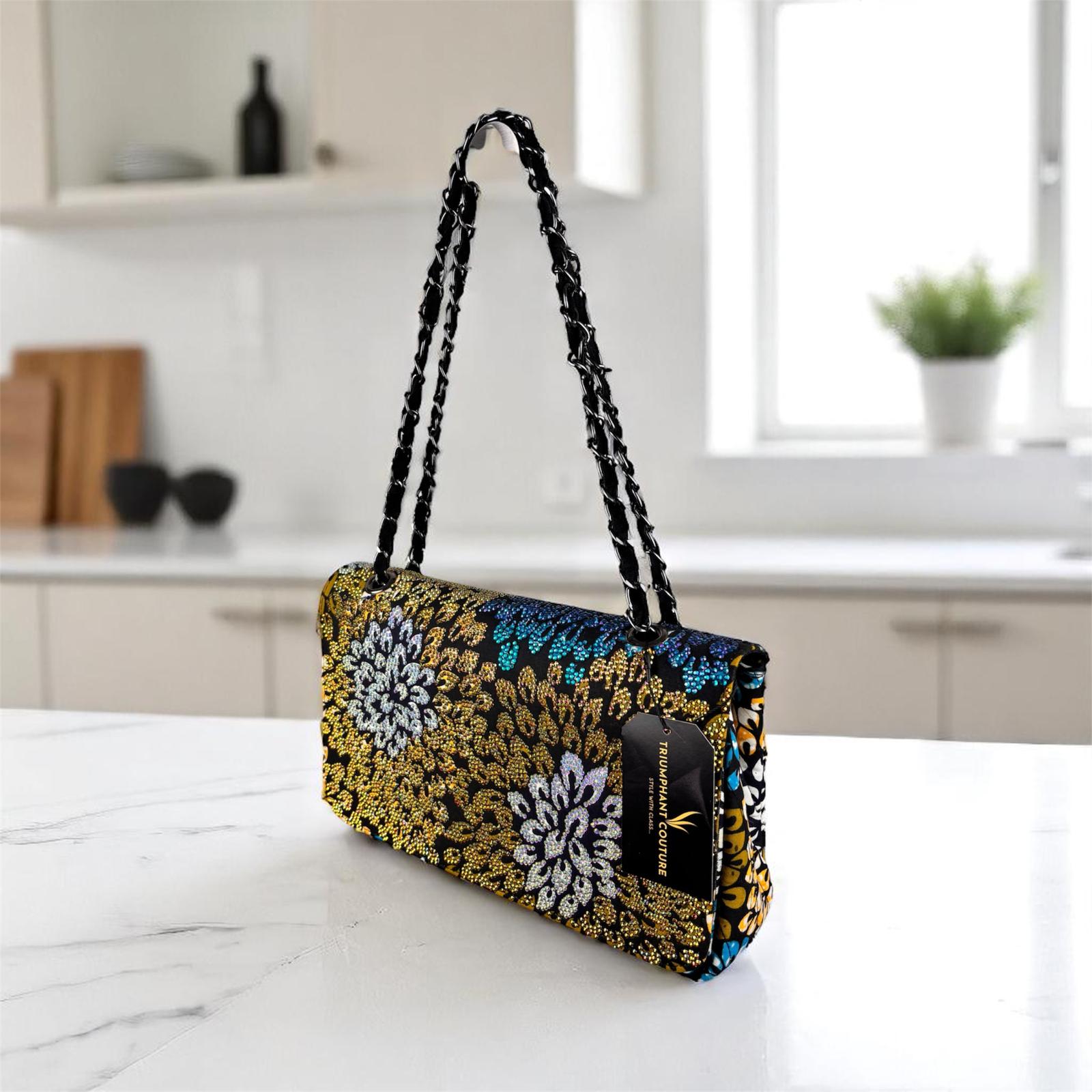 Elegant Gold Embellished Handbag